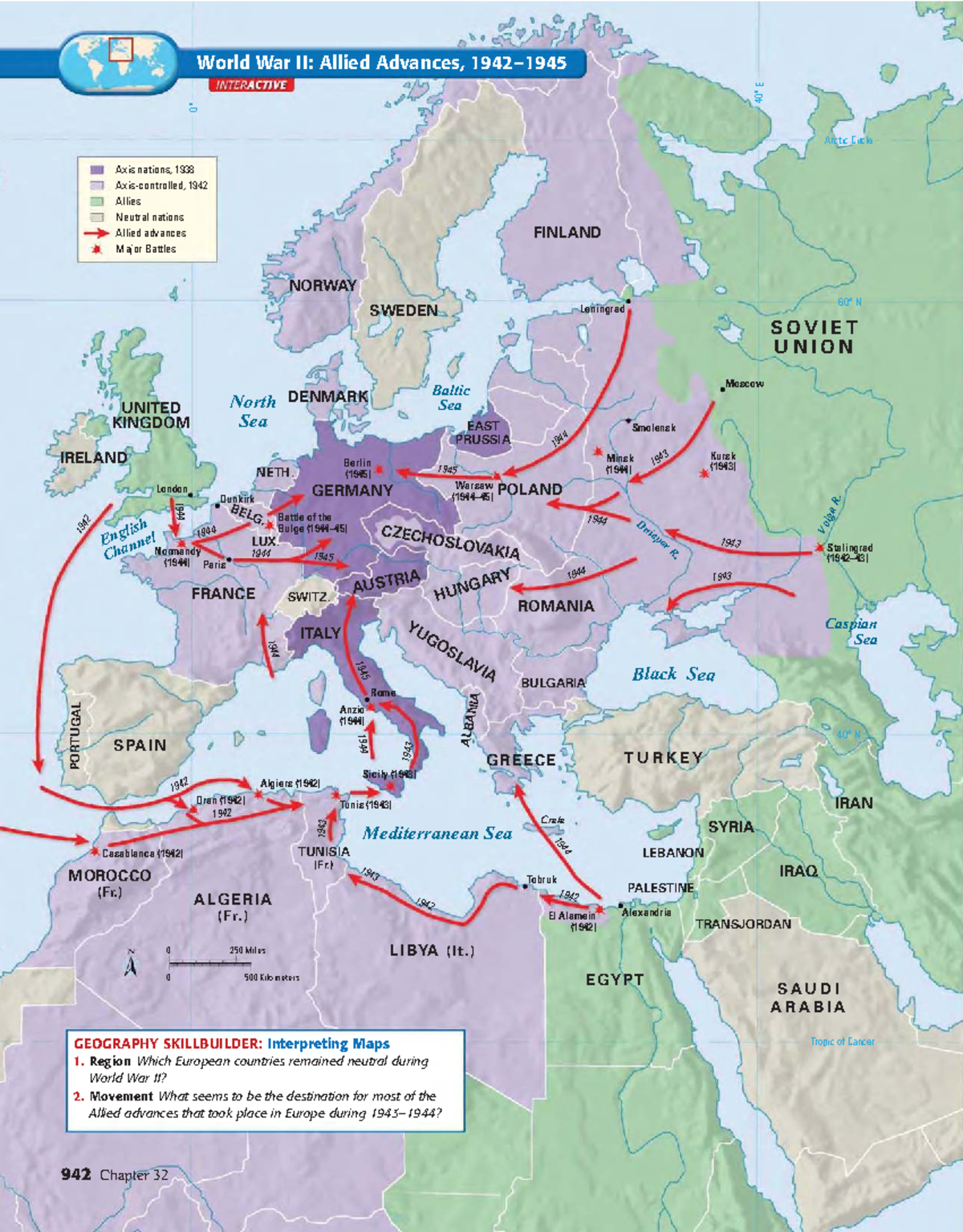 WWII Allied Advances: Key Battles & Neutral Nations (1938-1945) - Studocu