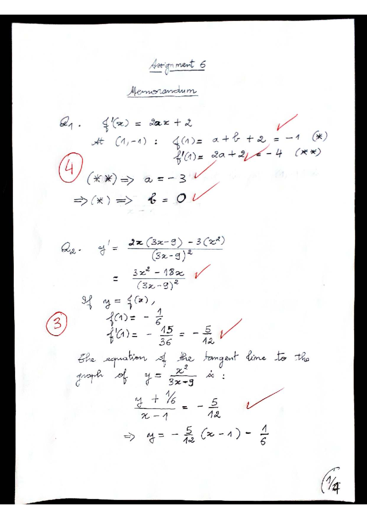 2023MAT105 Assignment 6 - Memorandum and Solutions - Studocu