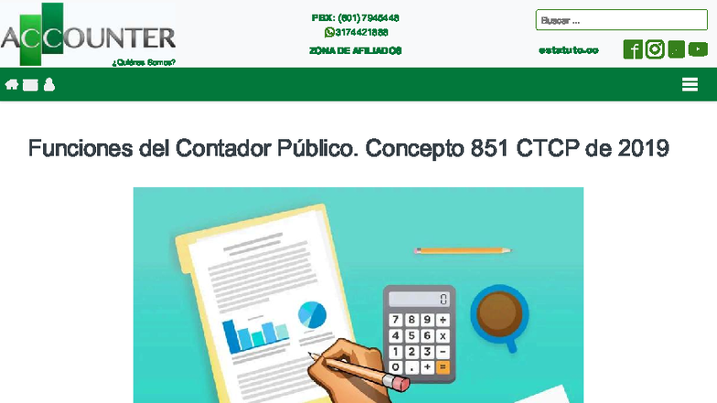 Funciones del Contador Público. Concepto 851 CTCP de 2019 - - Studocu