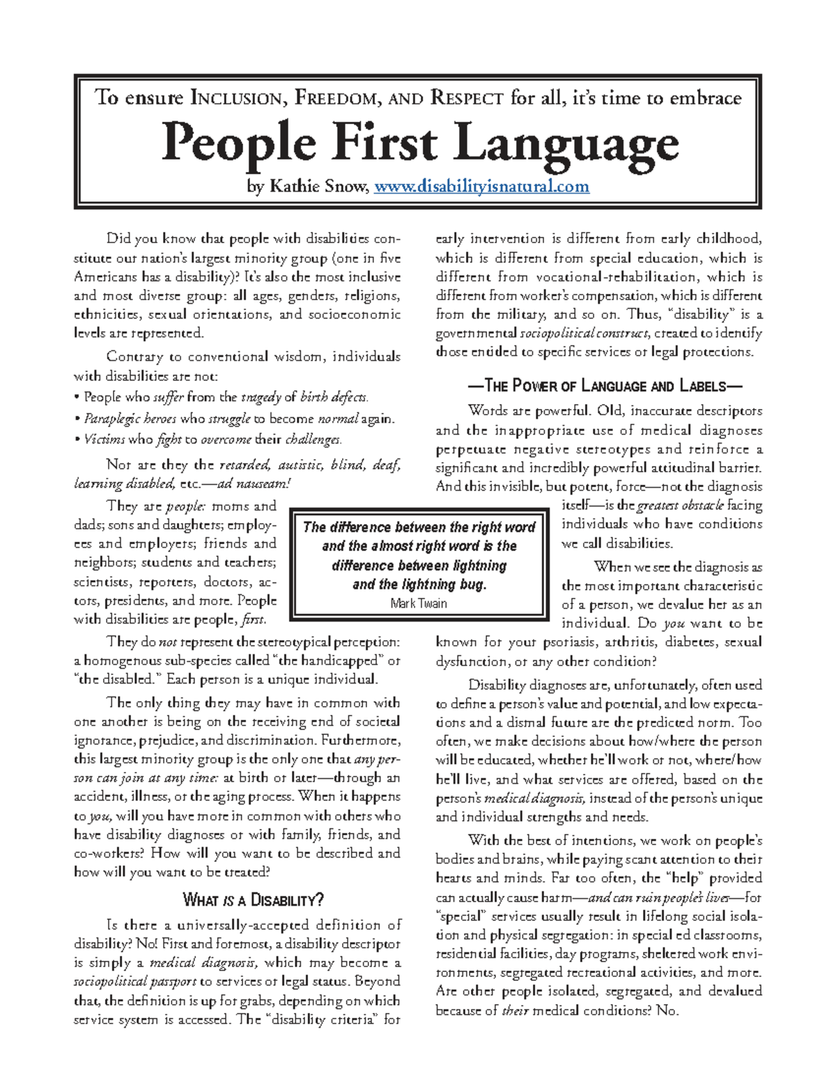 Understanding and Using People First Language in Disability Contexts ...
