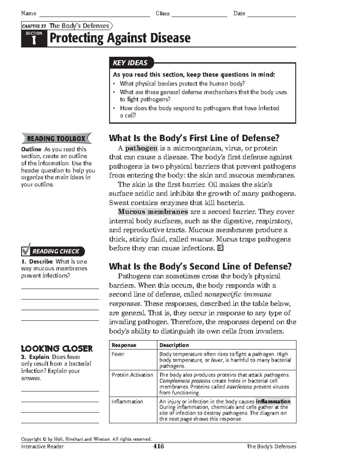 Bio 101: The Immune System and Its Defenses - Chapter 37 Notes - Studocu
