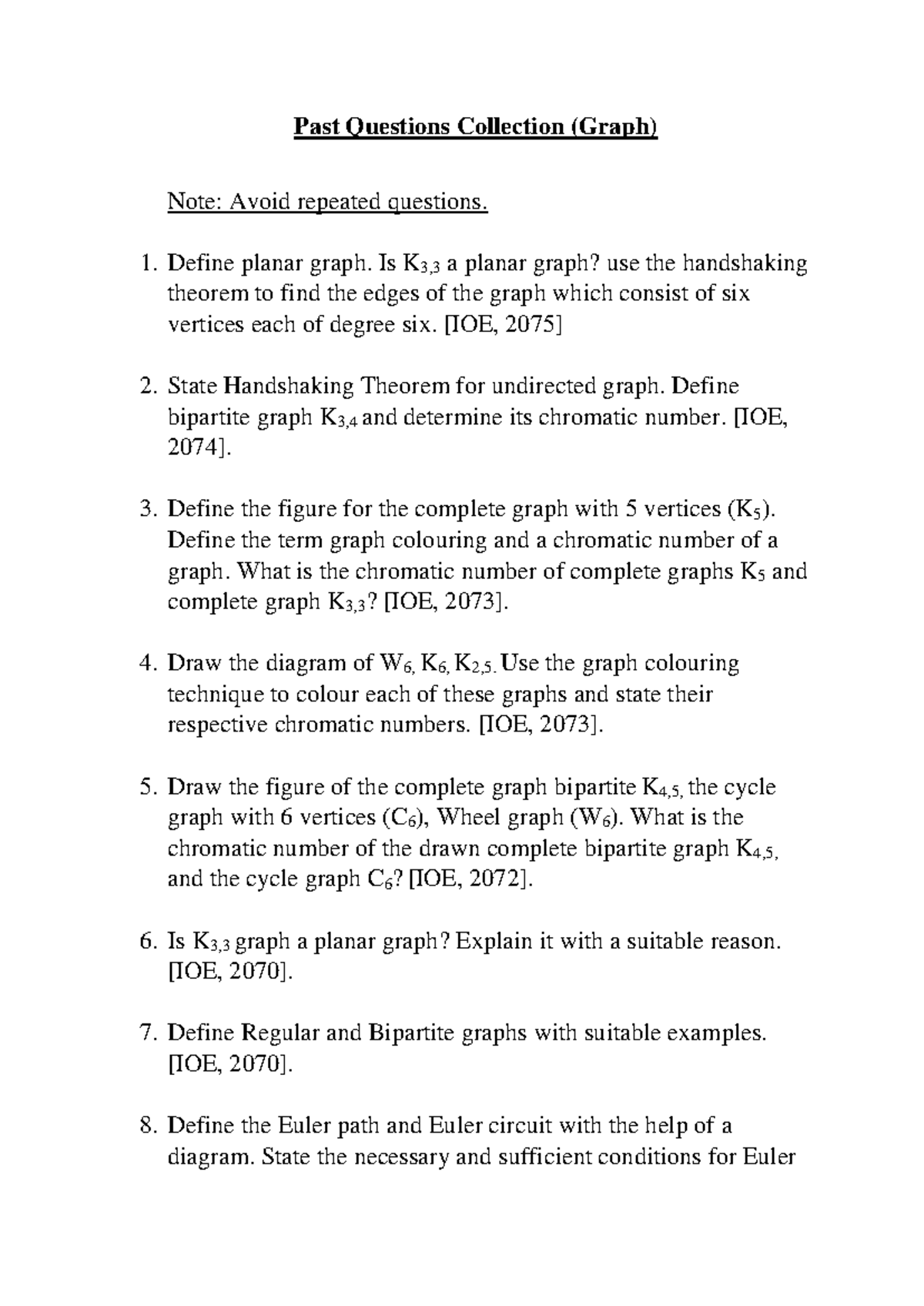 Graph-Past-Question-Collections - Past Questions Collection (Graph ...