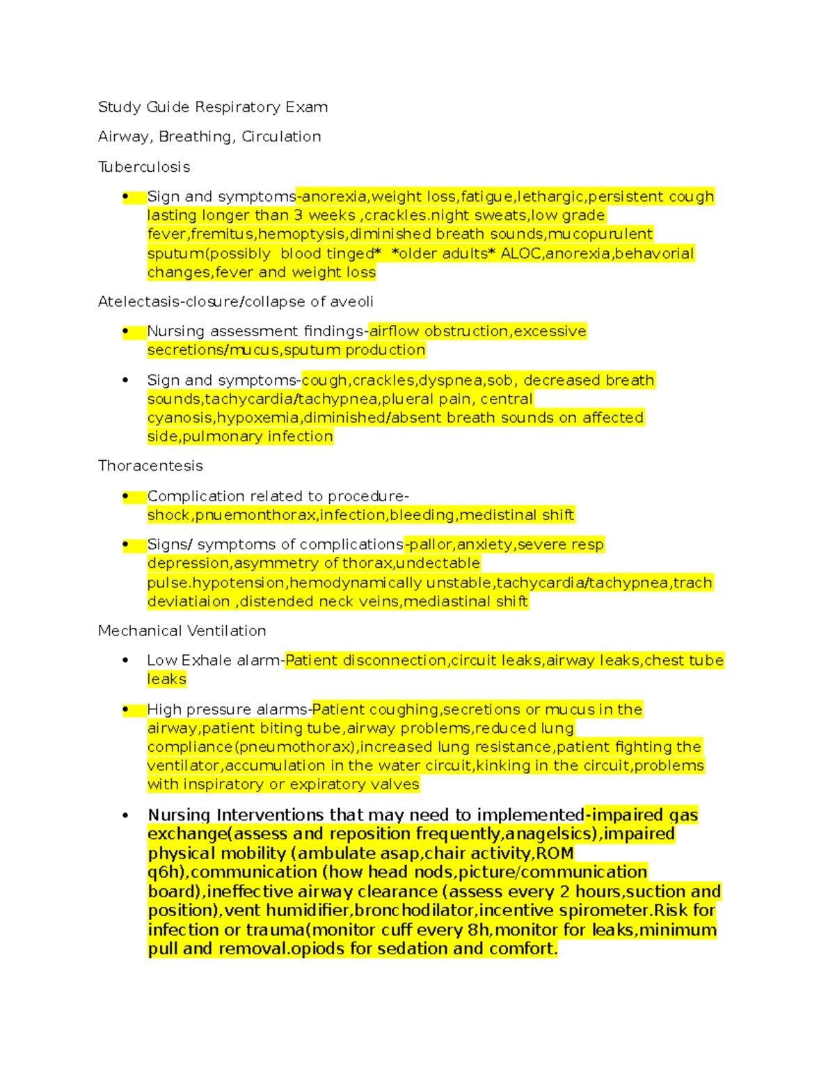 Nursing Guidelines for Chest Tube Care and Management (NRSG 101) - Studocu