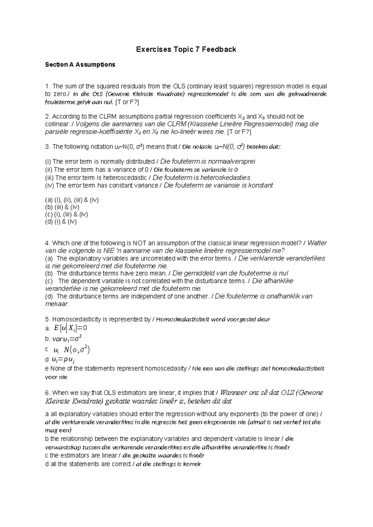 ECON 325 Test 1 Memo - Summary of Key Concepts and Answers - Studocu