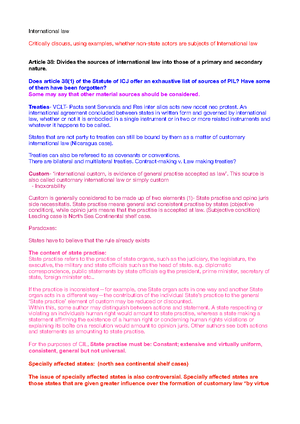 Introduction to Public International Law (PIL) - Chapter 1 Overview ...