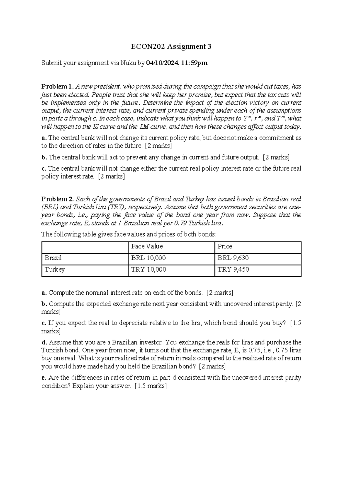 ECON202 Assignment 3: Analysis of Economic Impacts of Election Outcomes ...