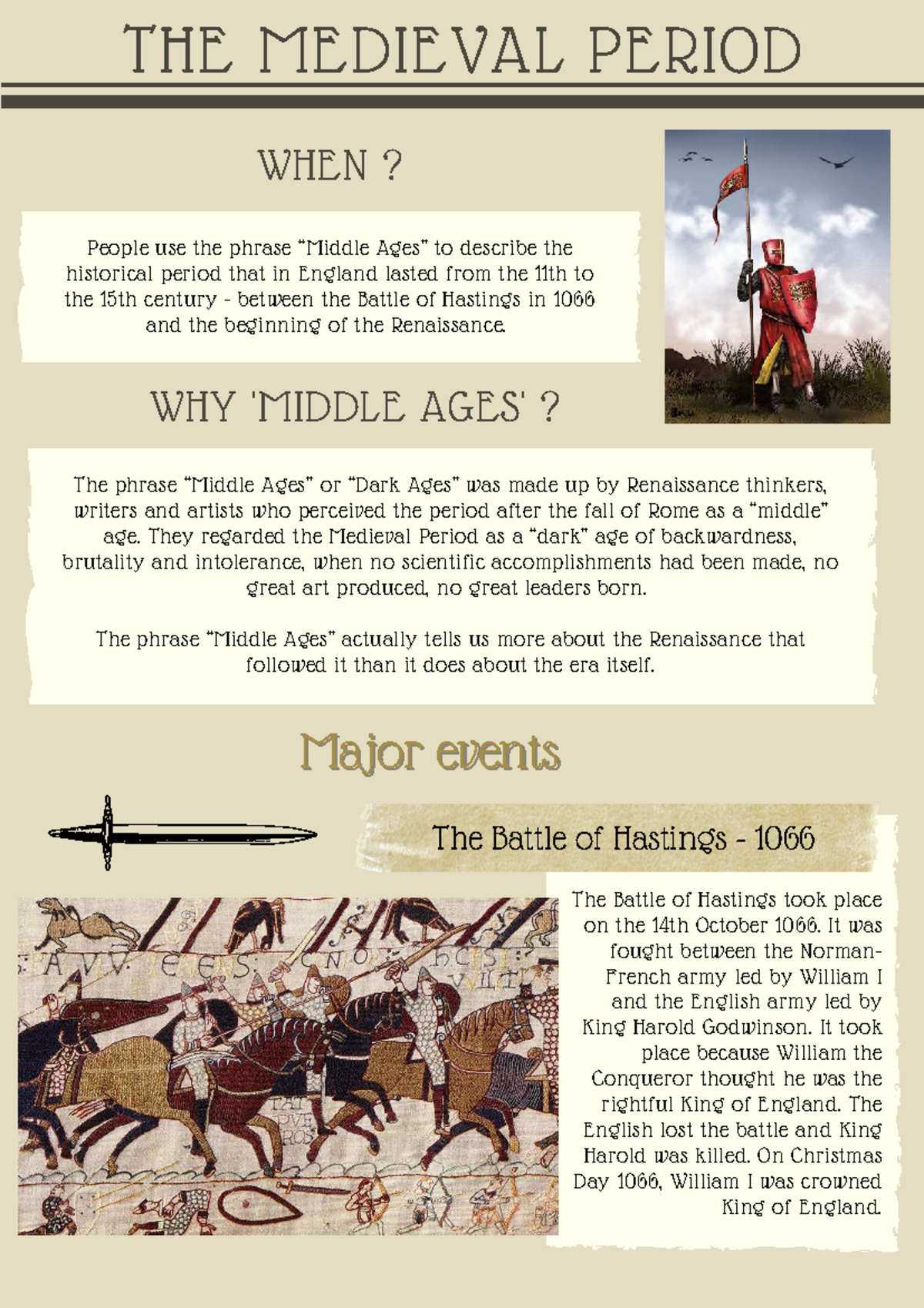 Medieval Period: Key Events & Insights from 1066 to 1500 - Studocu