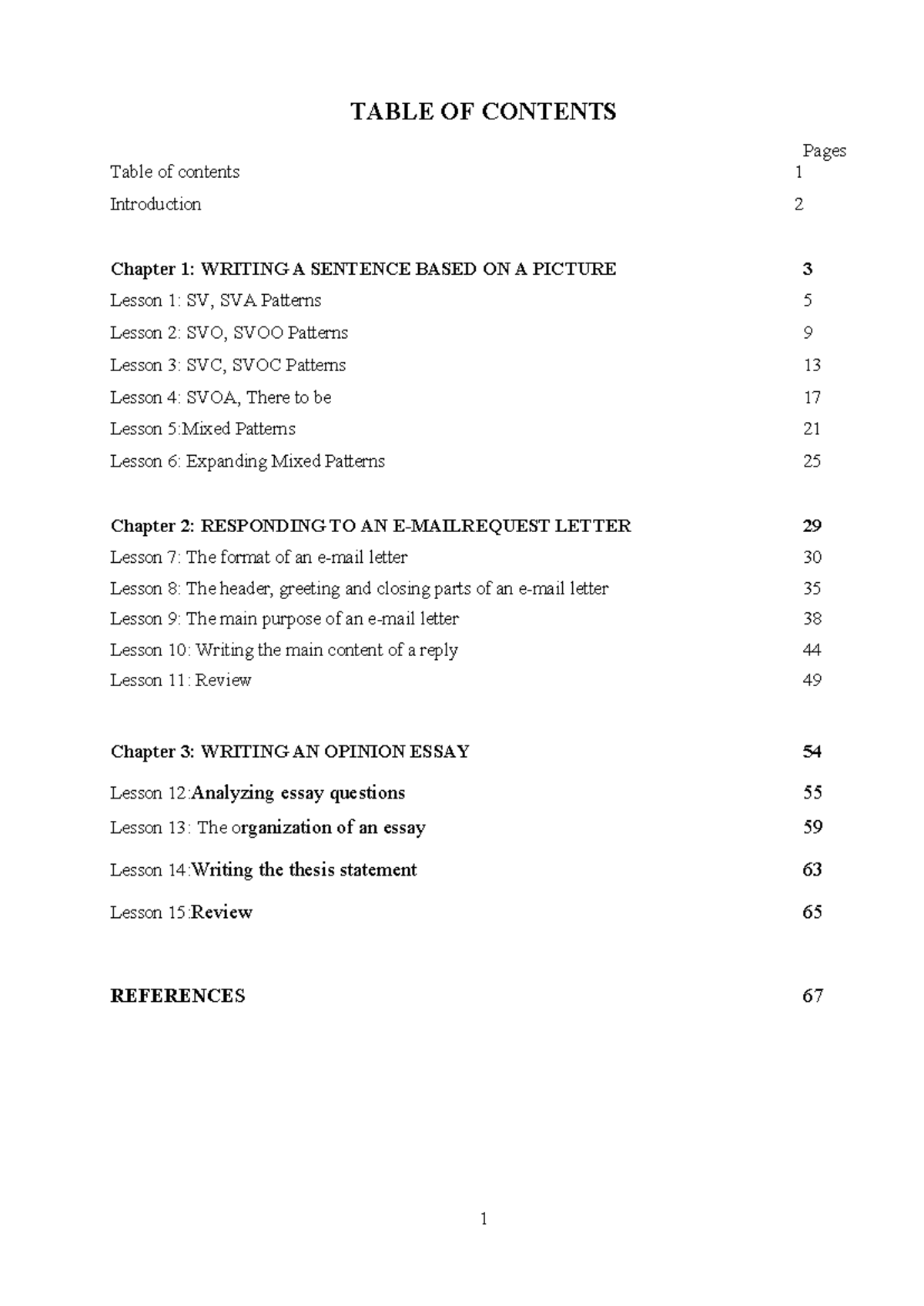 Writing Level 1 Lessons Overview - ENG 117-2020S-REF - Studocu