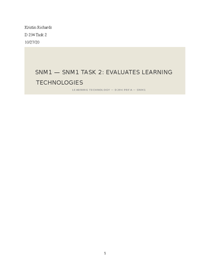 D 291 Task 1 paper revised 1 - Jodie Kristin Richards D 291-Task 1 6/21 ...