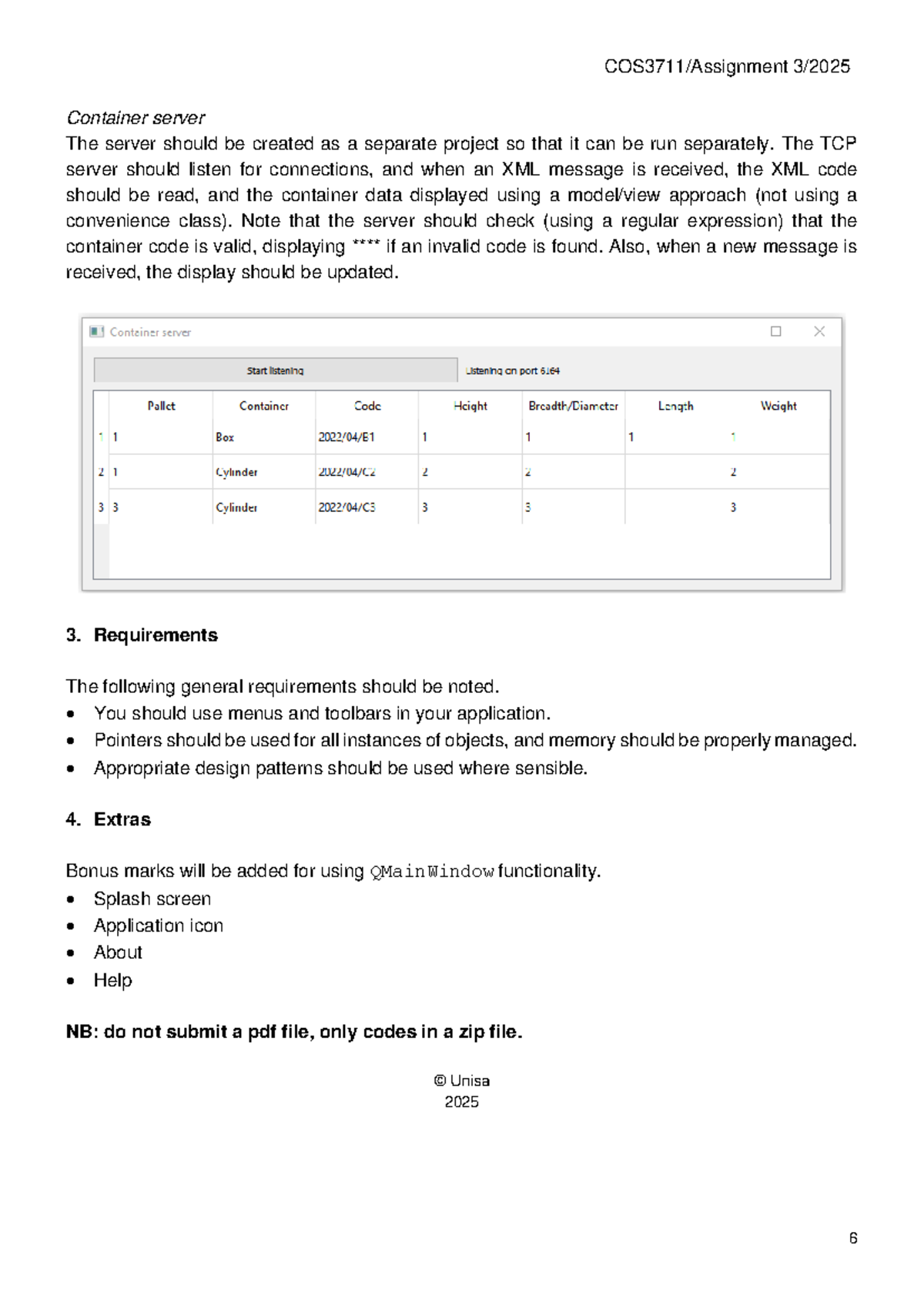 COS3711 2025 Assignment 3: Container Server Implementation Guide - Studocu