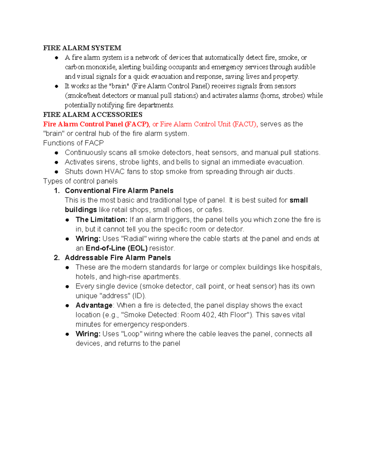 FIRE 101: Comprehensive Overview of Fire Alarm Systems - Studocu