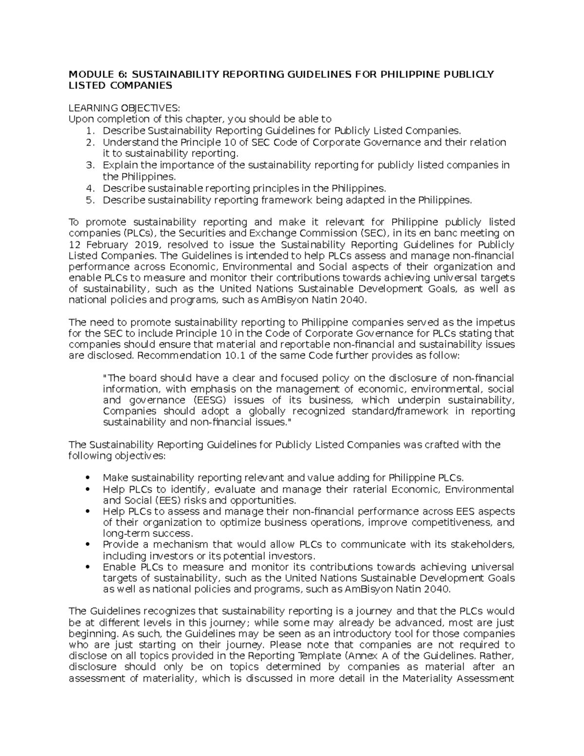 Module-6: Guidelines for Sustainability Reporting in the Philippines ...