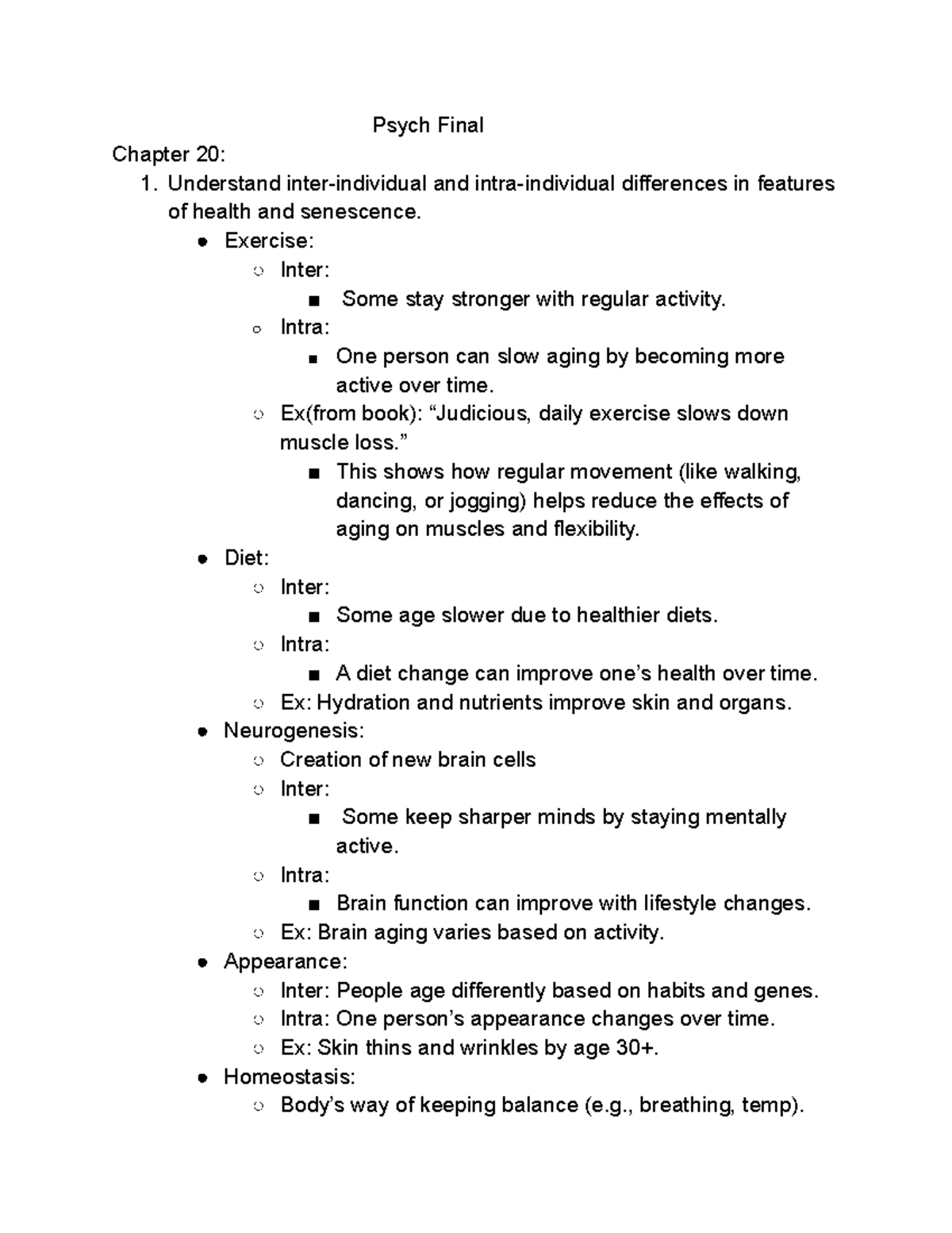Psych 301: Final Exam Notes on Aging, Grief, and Development - Studocu