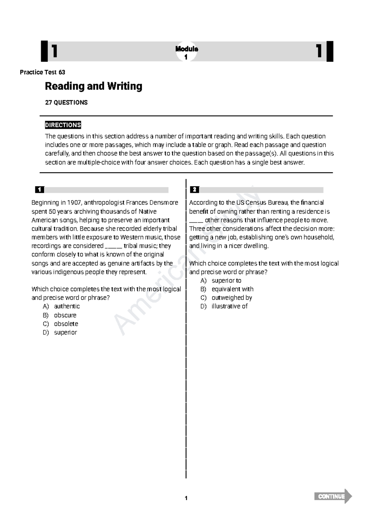 63. Practice Test for Reading and Writing Skills - Studocu
