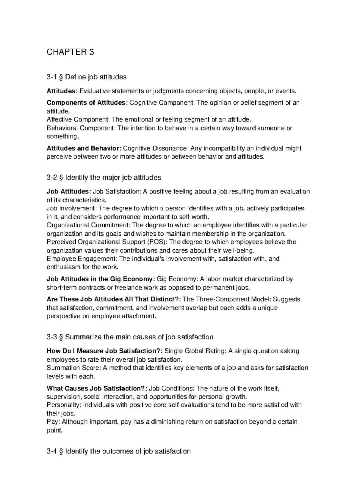 Chapter 3 OB Notes: Understanding Job Attitudes and Satisfaction ...