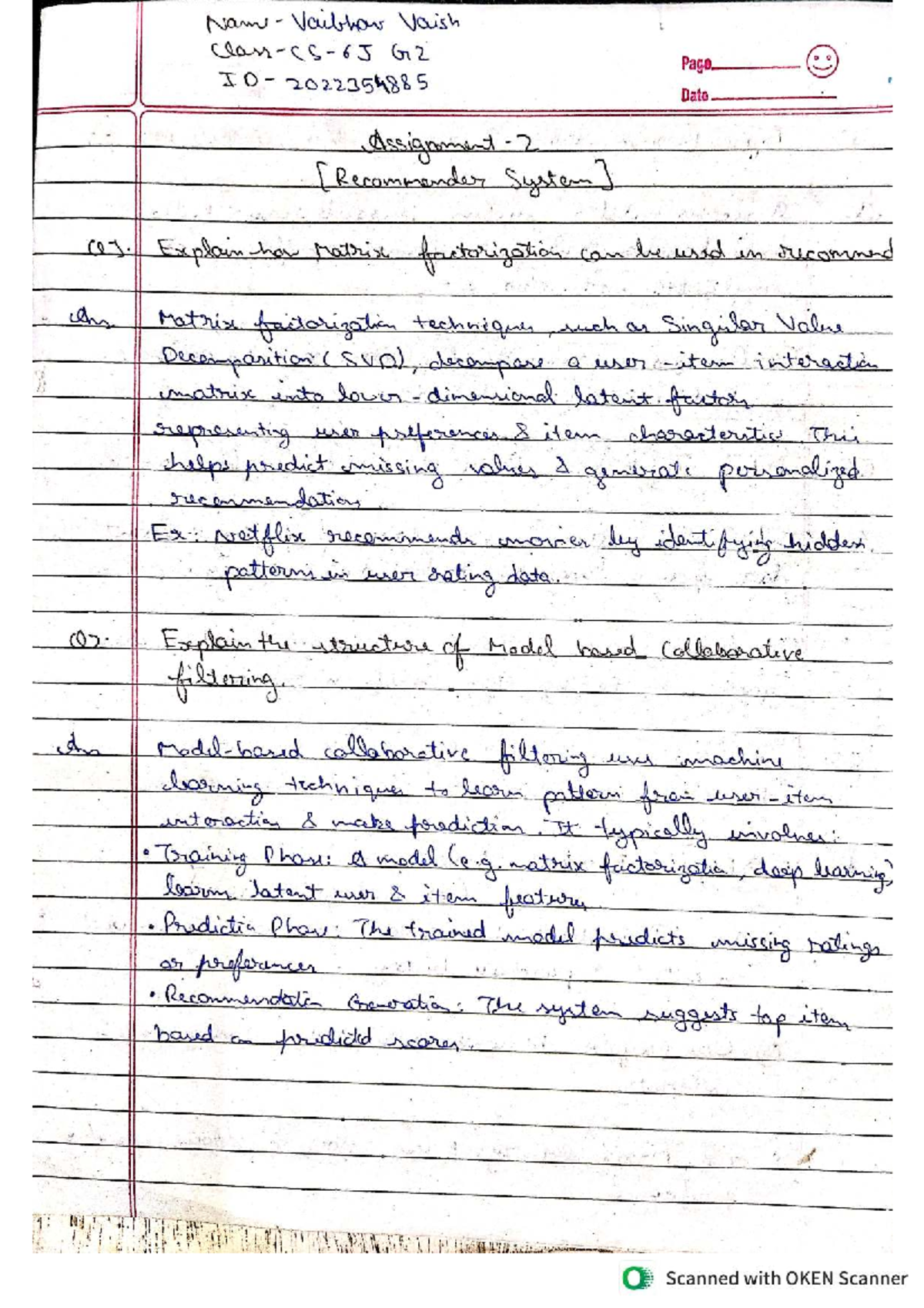 Assignment 2 (CS101) - Exploring Matrix Factorization in Recommender ...