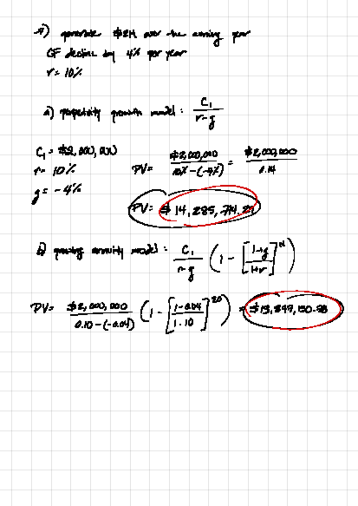 Assignment 1 Answers: CF Decline & Growing Annuity Models Analysis ...
