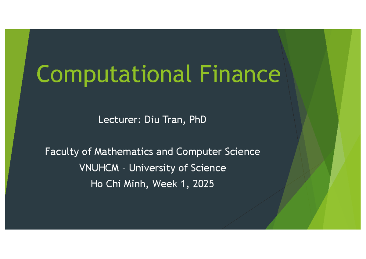 Computational Finance (CF101) Week 1: Stock Prices & Market Mechanics ...