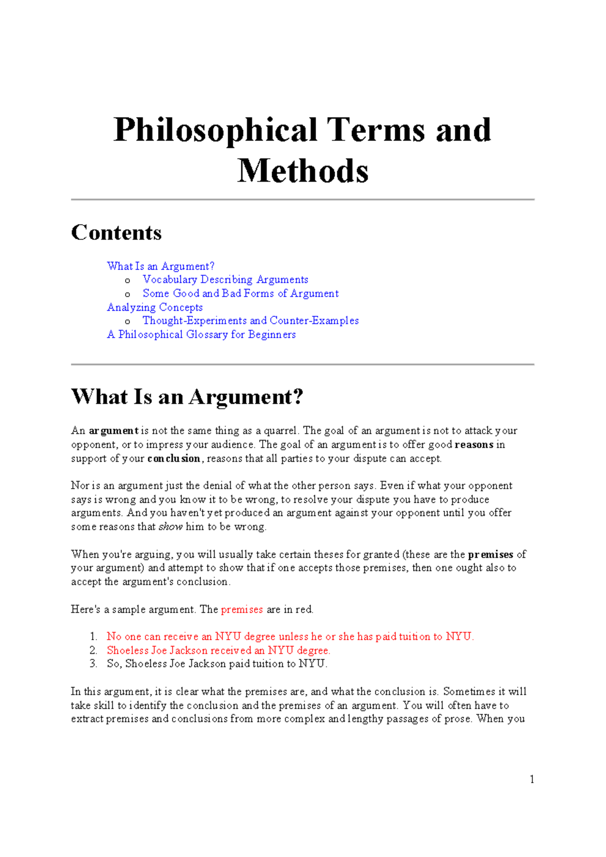 Philosophical Terms and Methods: Understanding Arguments and Concepts ...