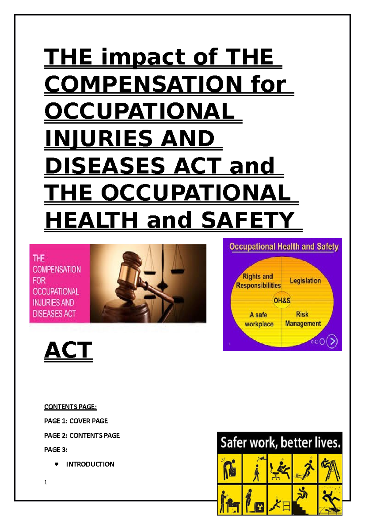 Coida: A Comprehensive Analysis of Compensation and Safety Acts - Studocu