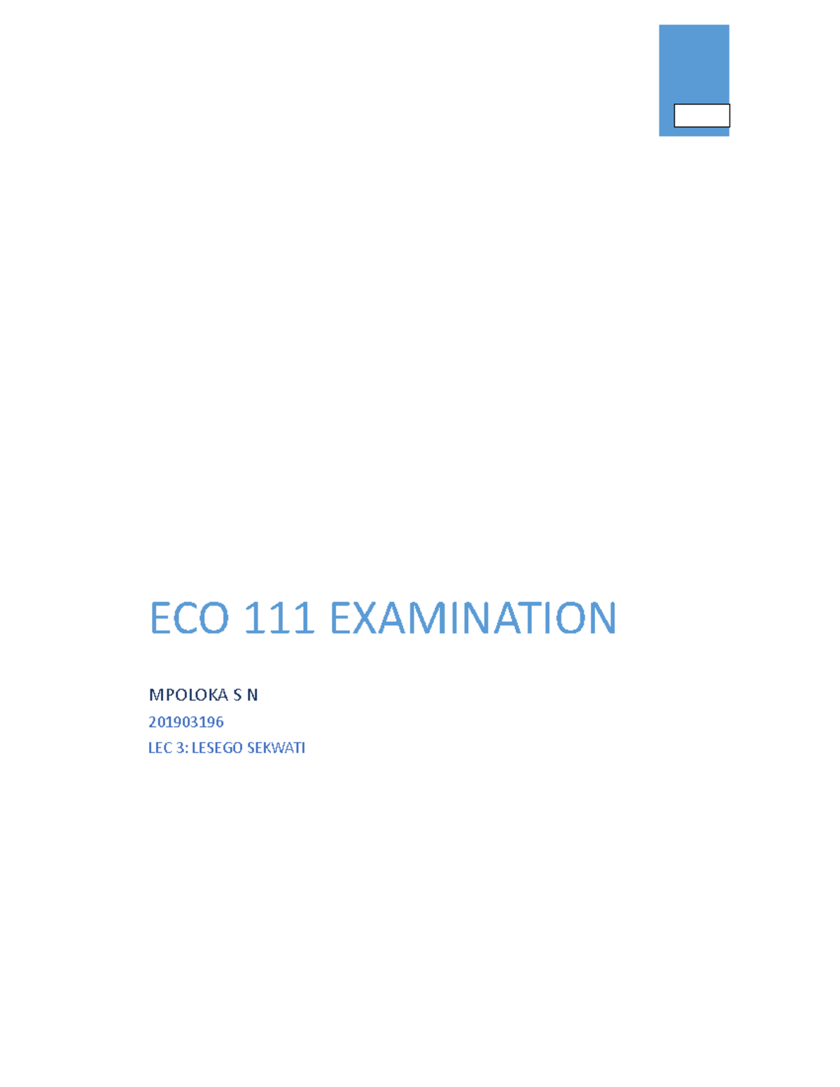 ECO111 Final Exam Practice Questions and Answers - Studocu