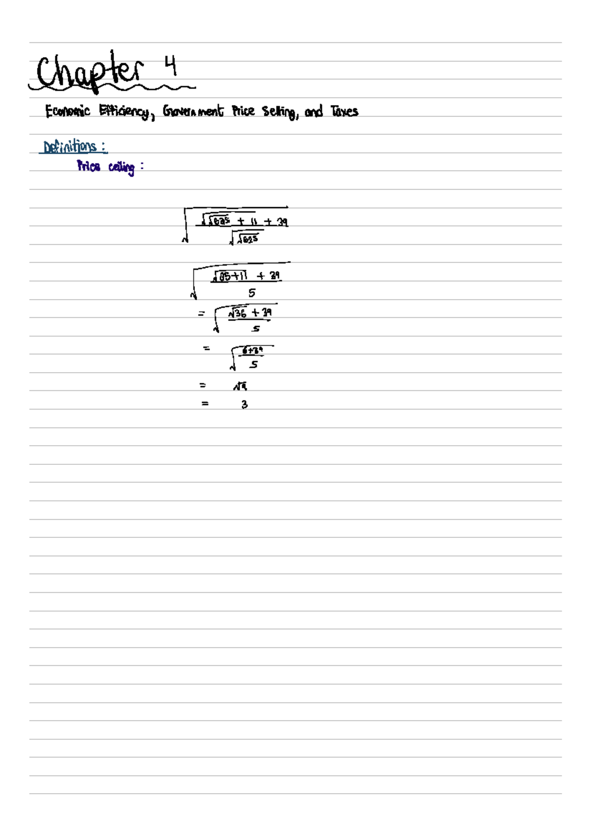Chapter 4 - Economic Efficiency & Price Setting Notes for Econ! - Studocu