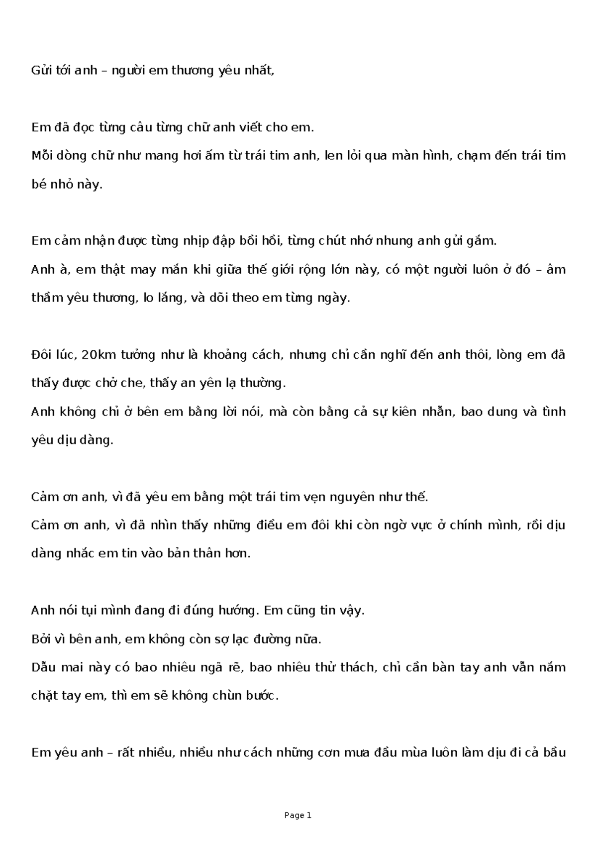 Thư Gửi Anh - Tình Yêu và Sự Kiên Nhẫn Trong Cuộc Sống - Studocu