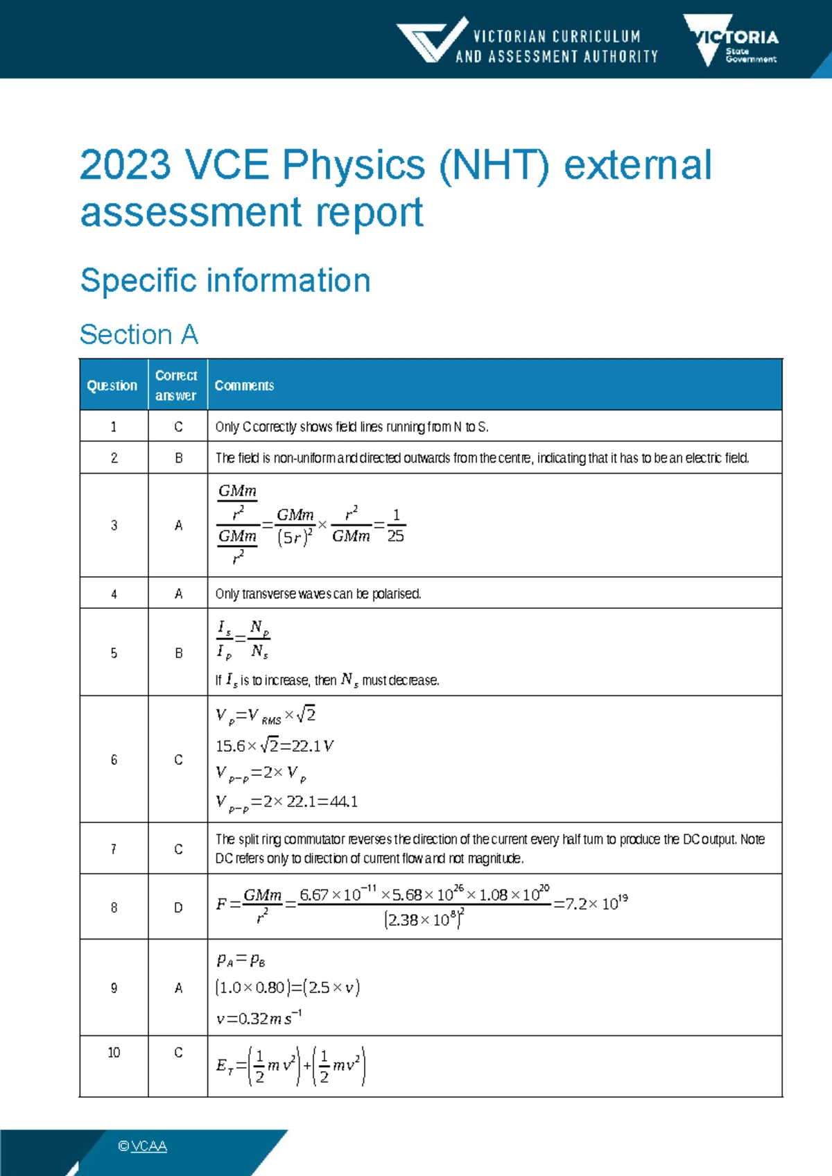 Year 12 Physics Unit 3 Area of Study 3 SAC Practice Questions - Studocu