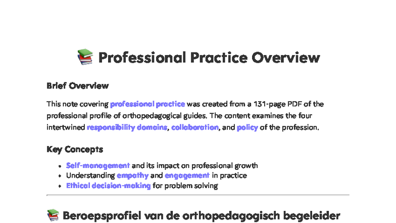 📚 Professional Practice Overview in Orthopedagogical Guidance (OPG 101 ...