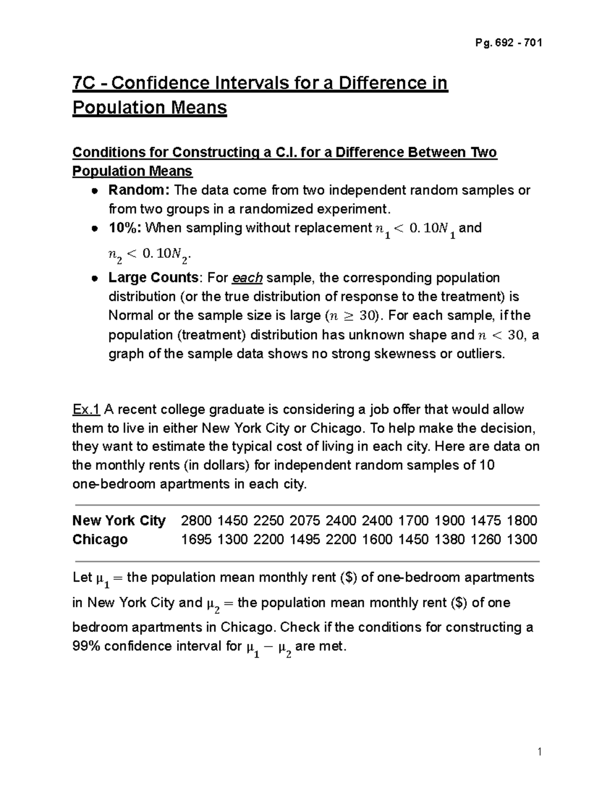 Confidence Intervals for Differences in Population Means - Statistics ...