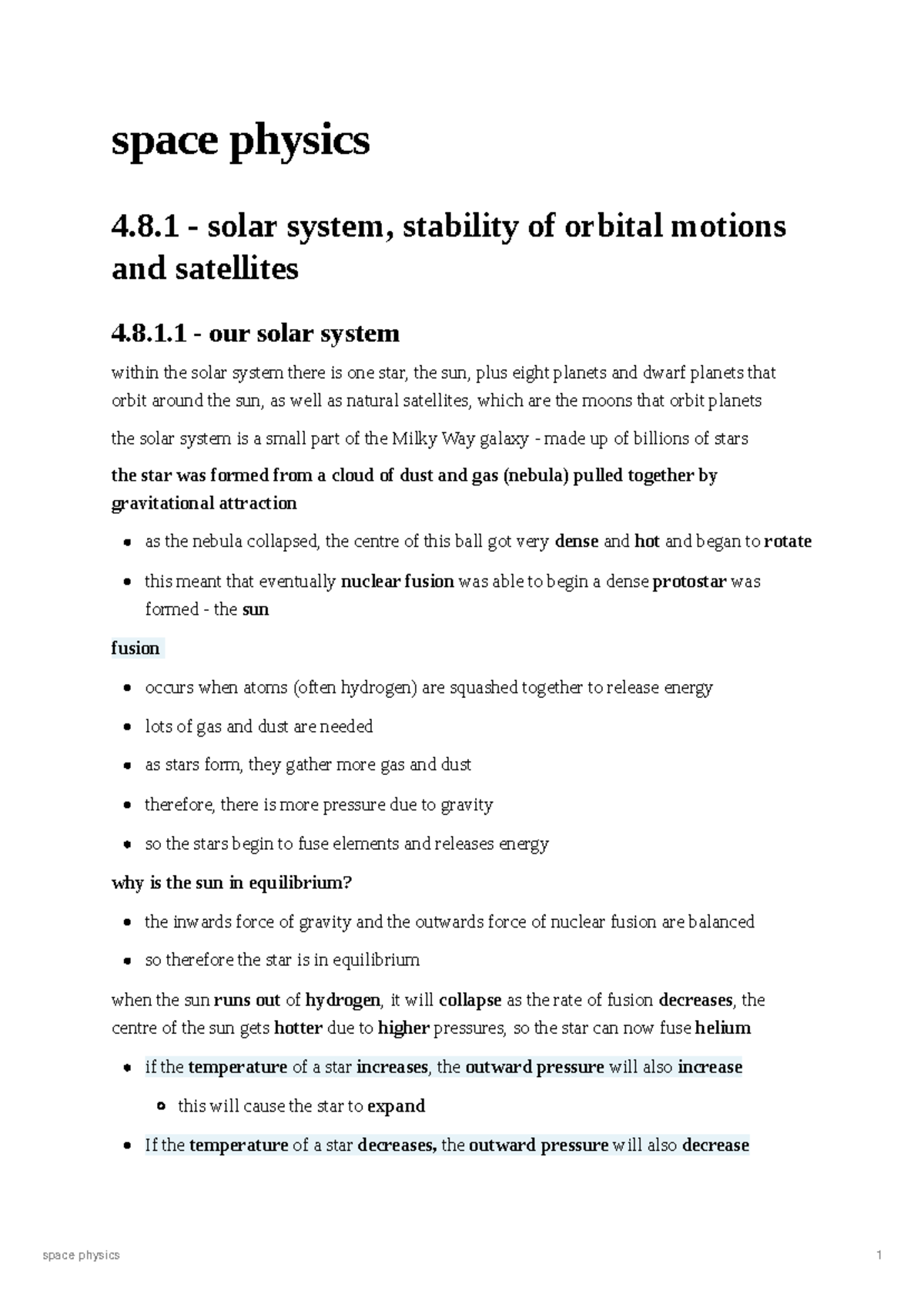Space Physics 4.8.1: Solar System, Orbital Stability & Star Life Cycle ...