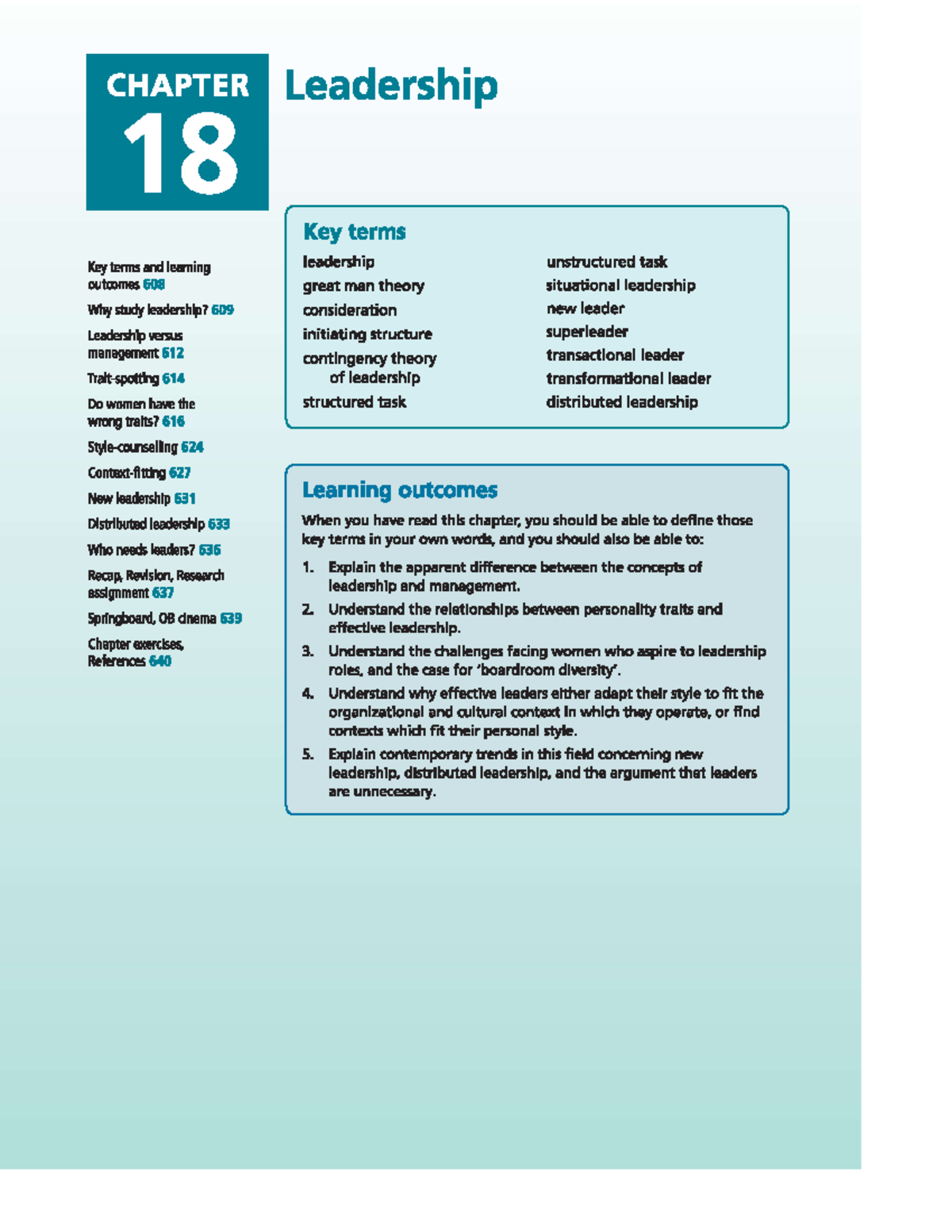 Leadership Concepts and Key Terms - Course 608 - Studocu