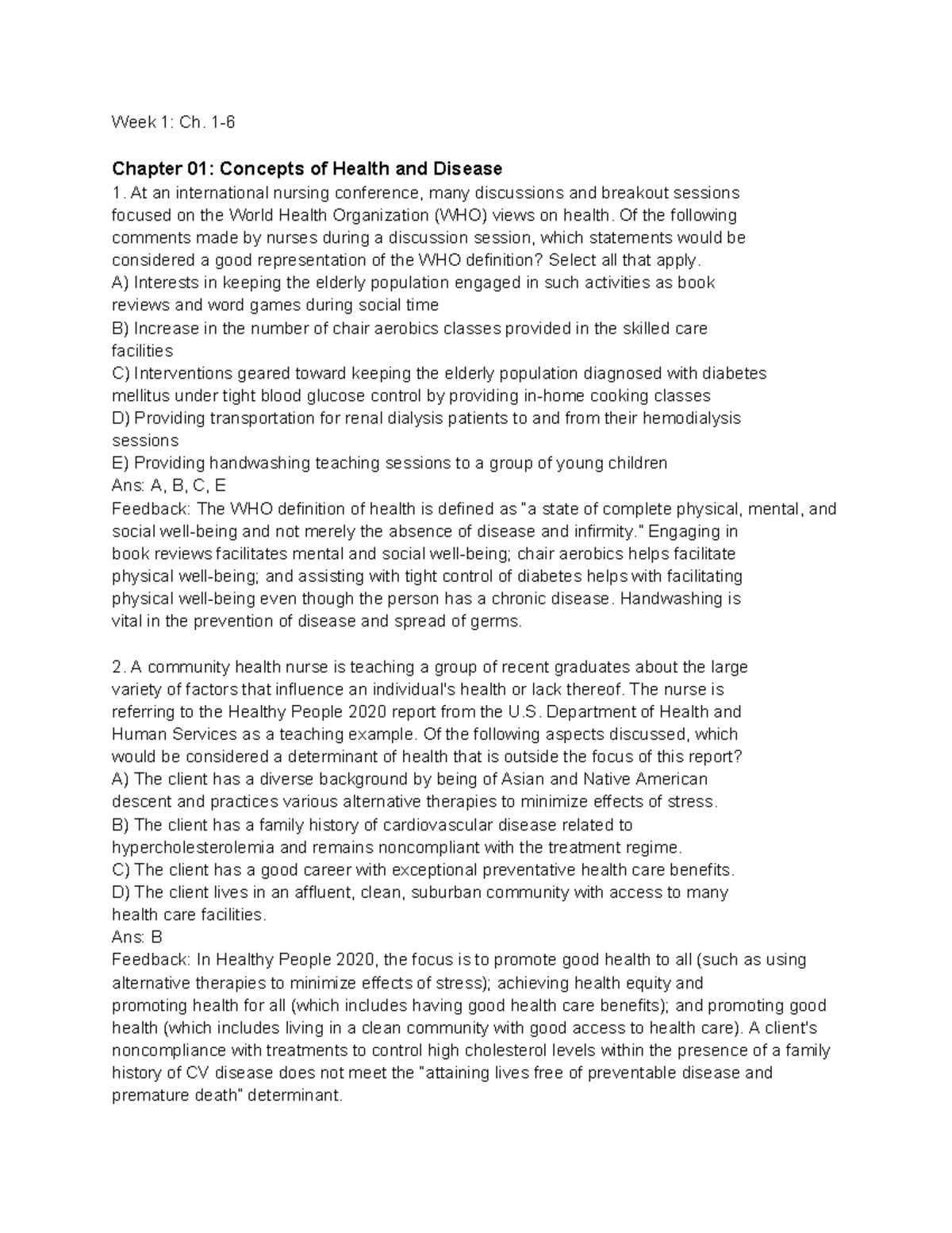 Patho 101: Exam 1 Study Guide on Health, Disease, and Cellular ...