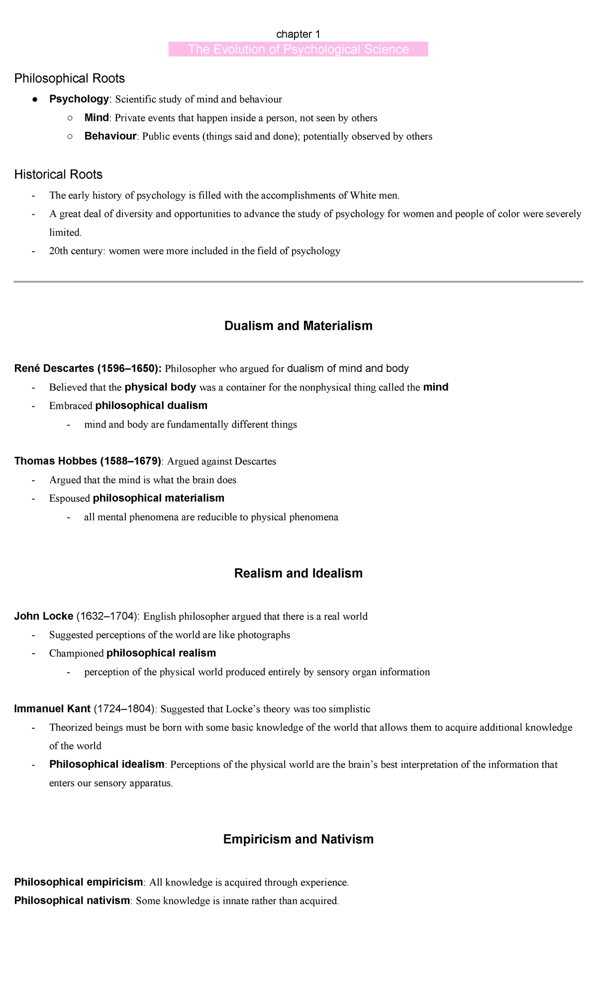Psych chapter 1 & 2 - The Science of Behaviour What is Psychology ...