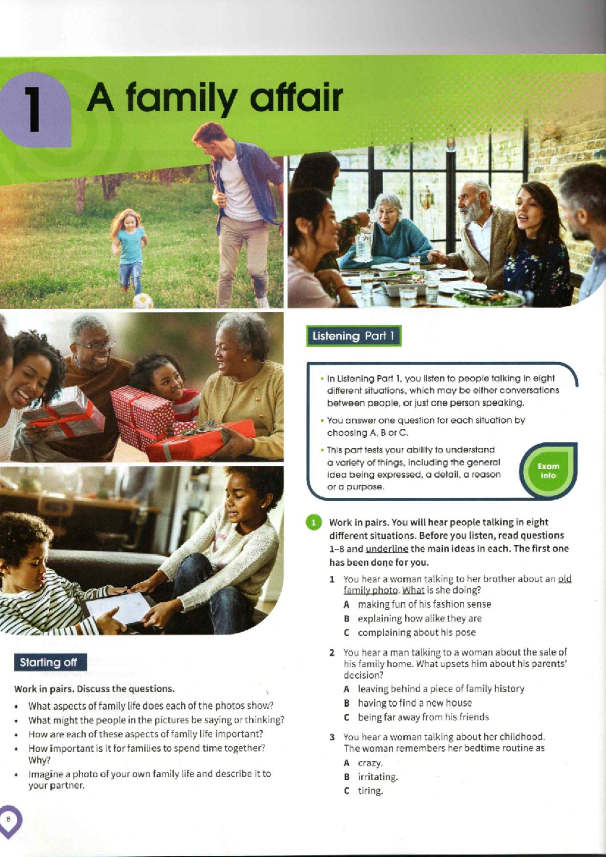 TEMA1 - Listening Part 1: Understanding Family Conversations - Studocu