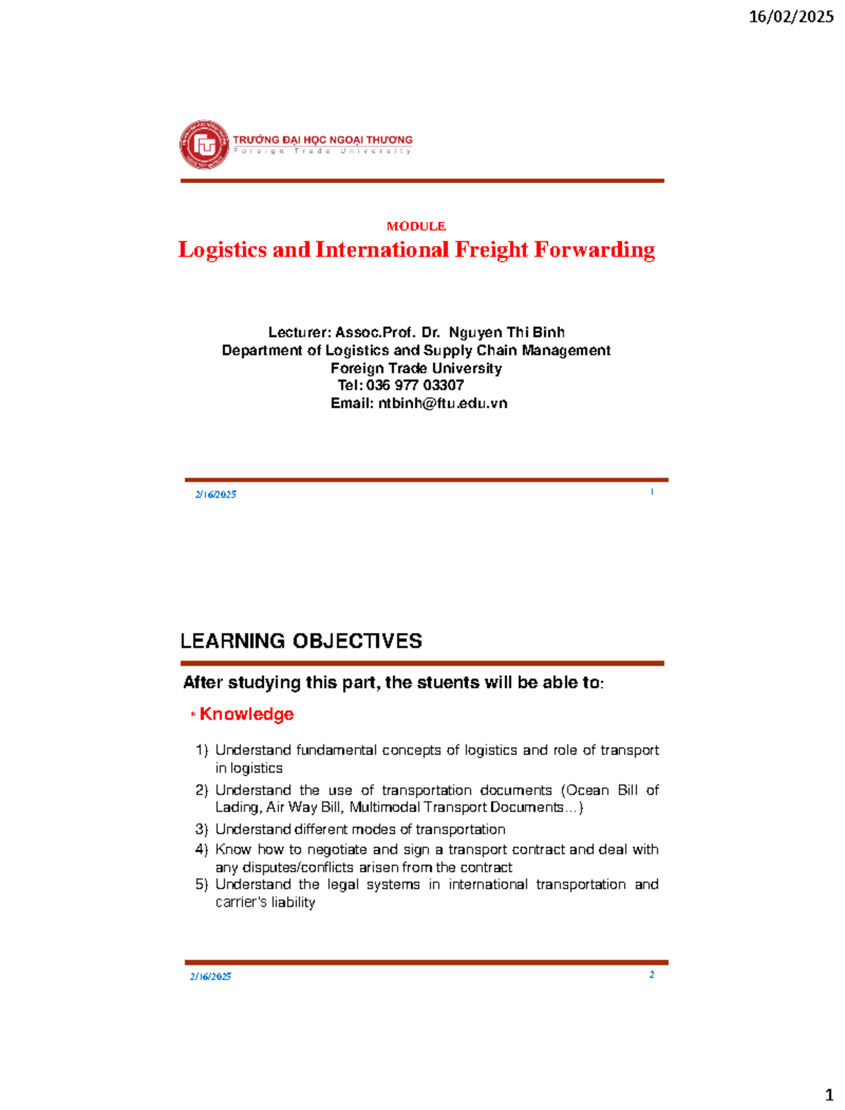Chapter 1: Introduction to Logistics and Supply Chain Management LSCM ...