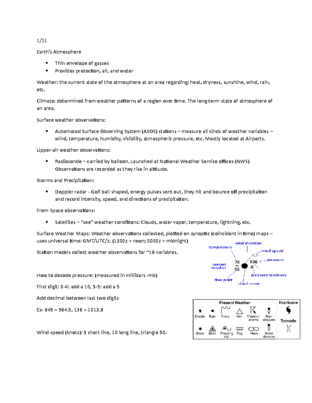 Geog1112 - Comprehensive Lecture Notes on Atmospheric Science and ...