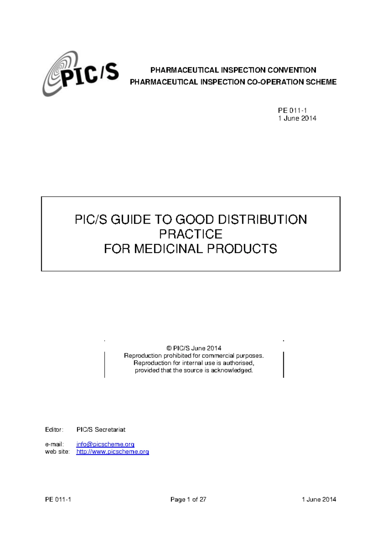 PE 009: GMP Guide Introduction - Pharmaceutical Inspection Scheme - Studocu
