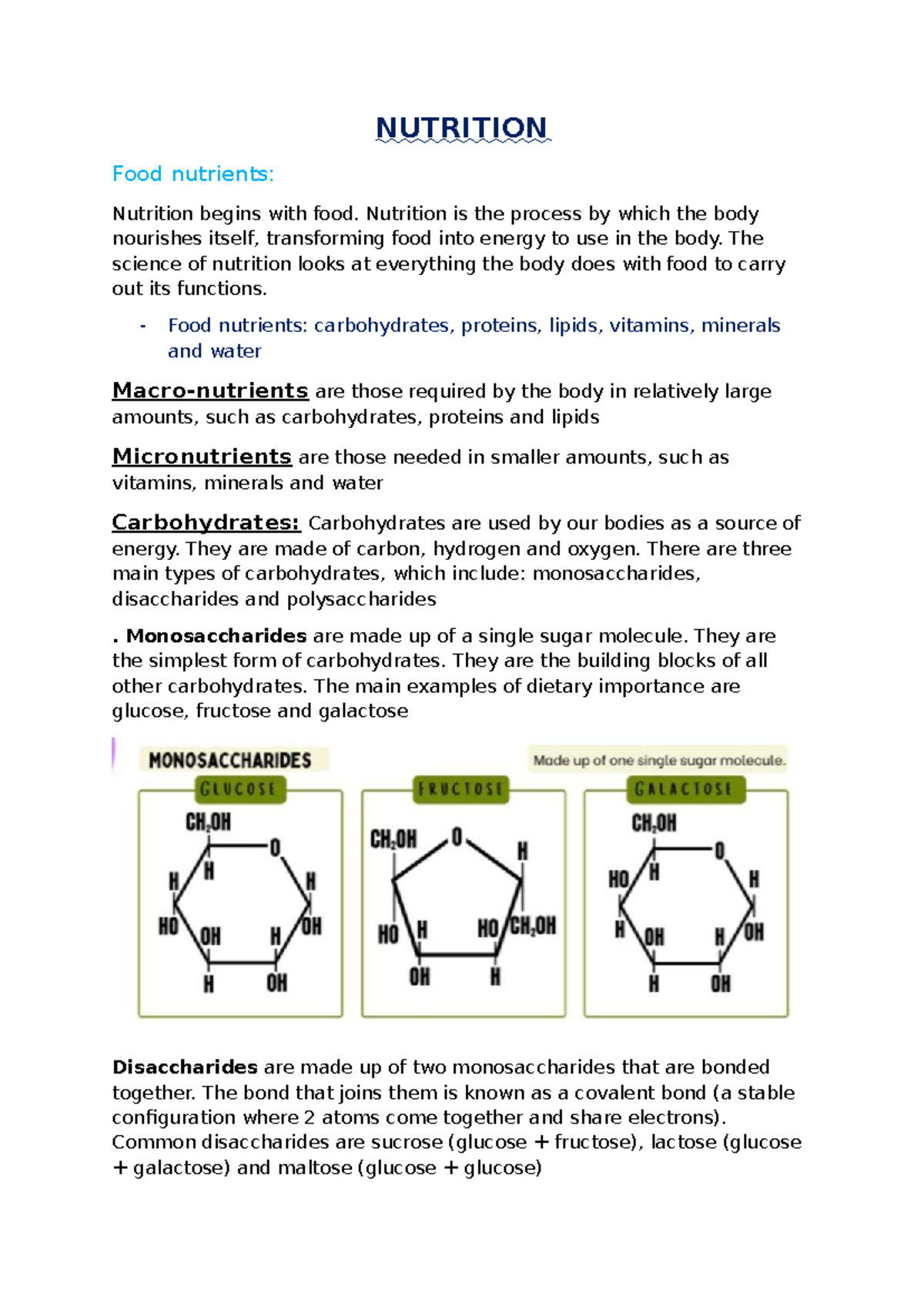 Nutrition: Understanding Food Nutrients in Foodtech MOD 3 - Studocu