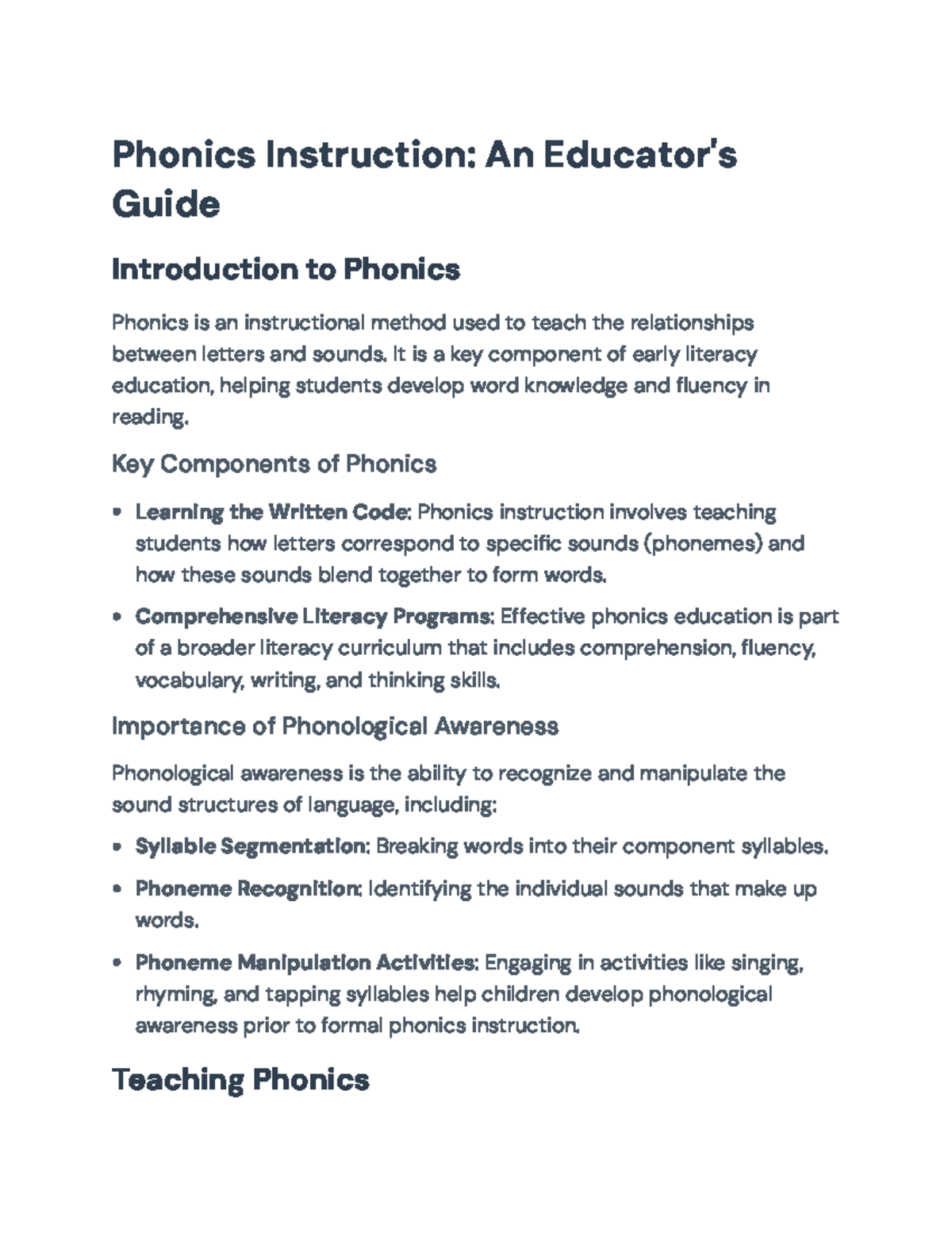 Phonics Instruction: A Comprehensive Guide for Educators - Phonics ...