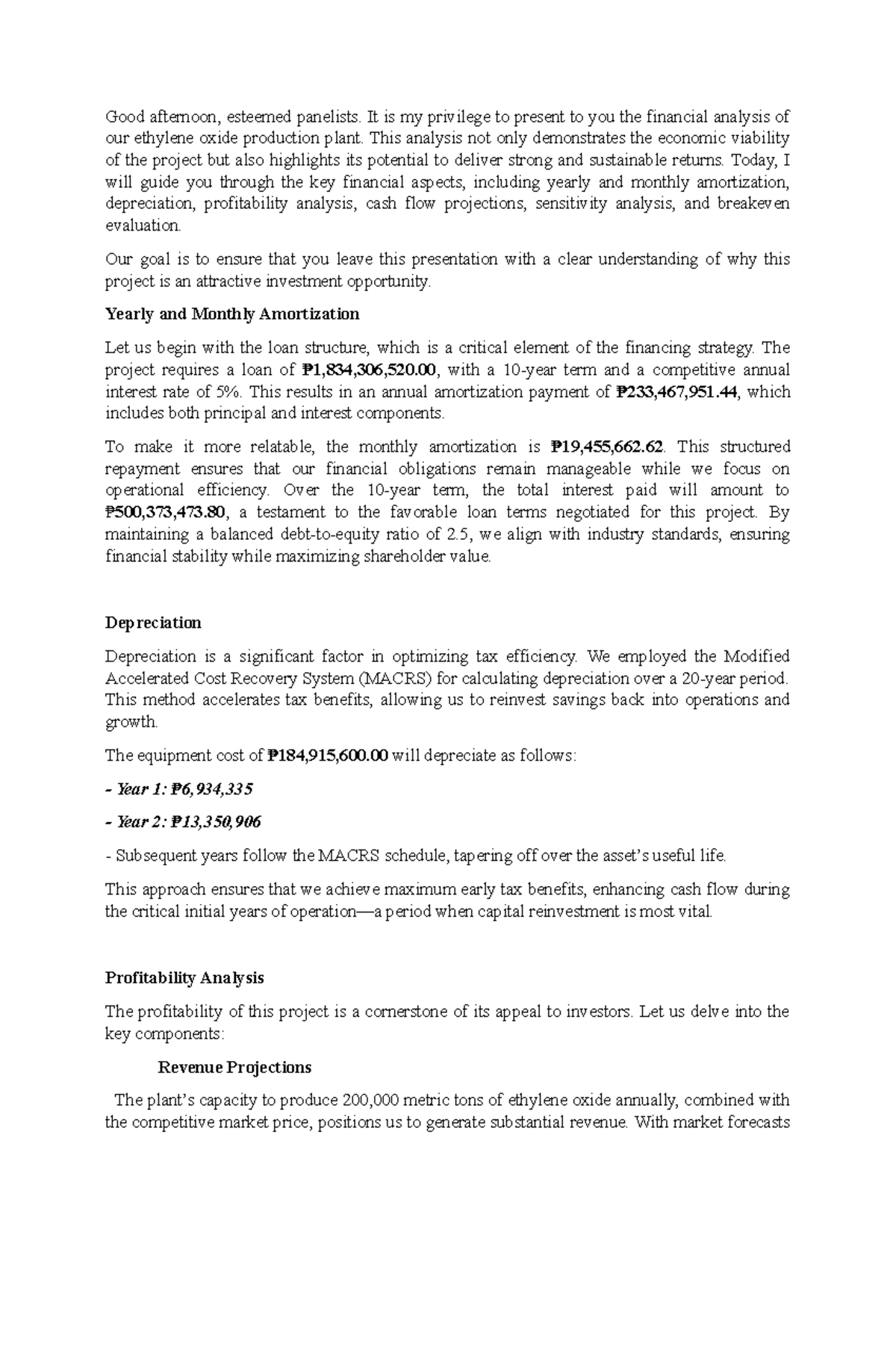 Script FA - Good afternoon, esteemed panelists. It is my privilege to ...