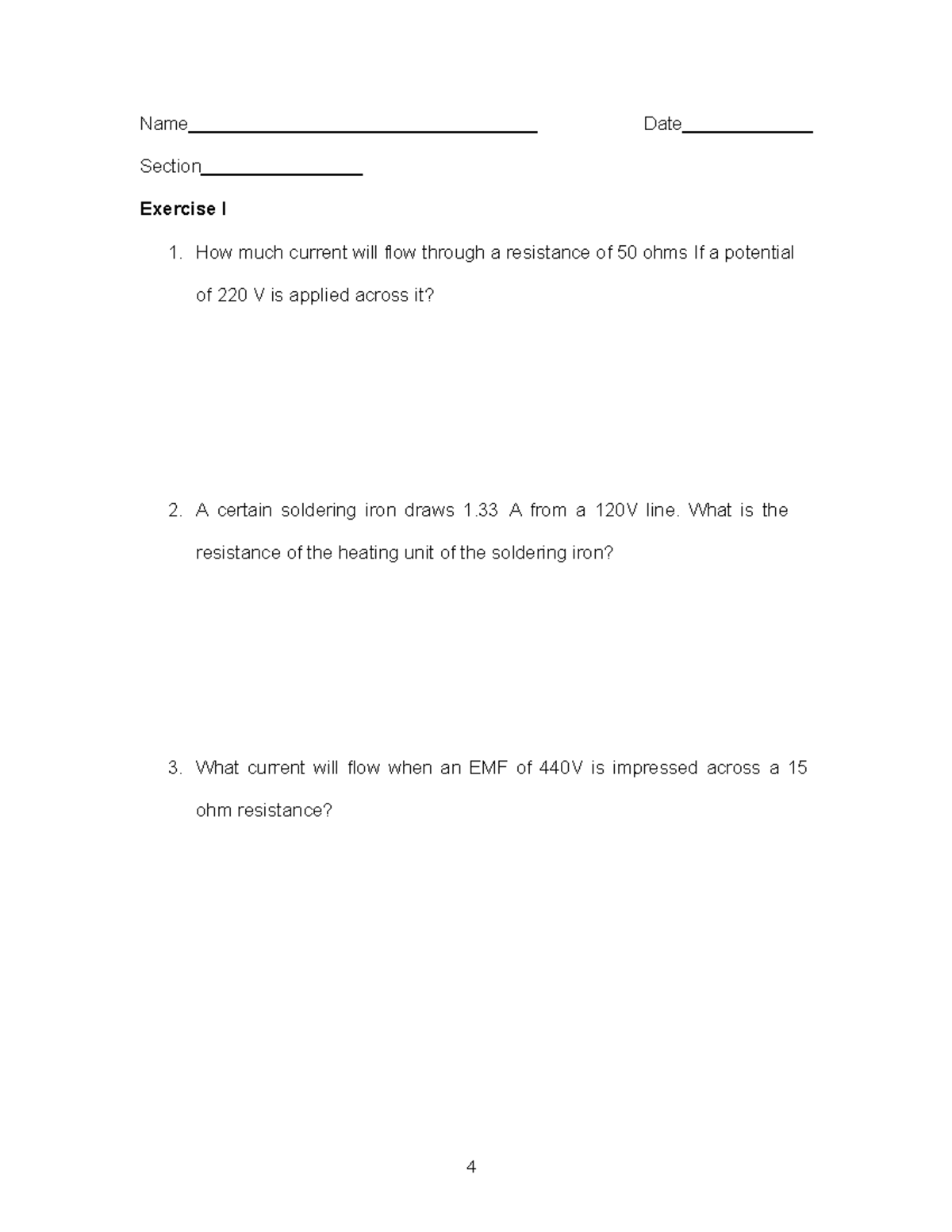 Engineering Utilities Exercises: Current, Resistance & Power Analysis ...