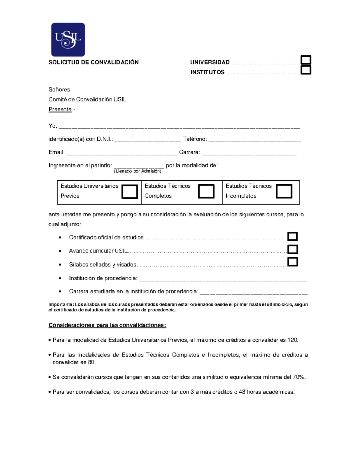 Solicitud de convalidacion cpel 2019 - SOLICITUD DE CONVALIDACIÓN ...