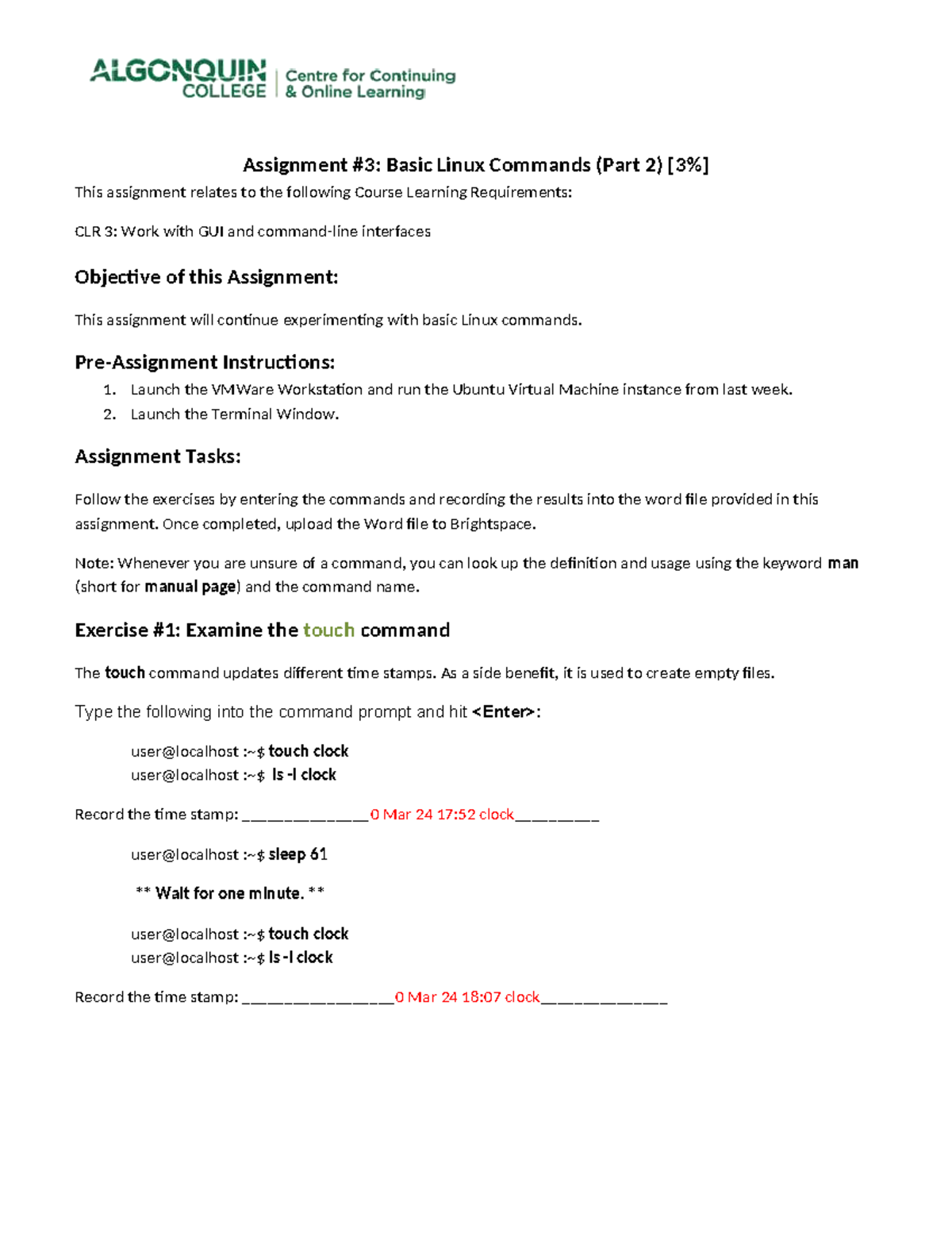 Assignment #3: Basic Linux Commands (Part 2) - CLR 3 Tasks - Studocu