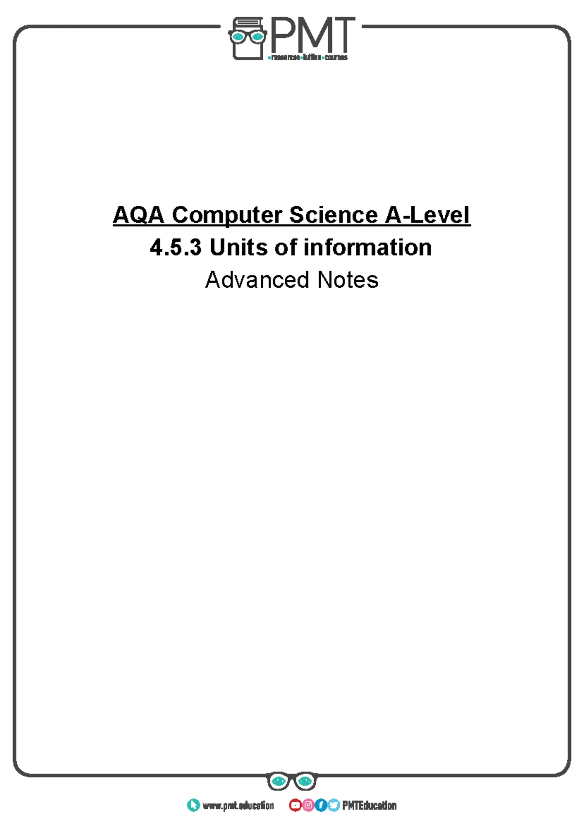 AQA Computer Science AS Level 3.9.1 Advanced Notes on Communication ...