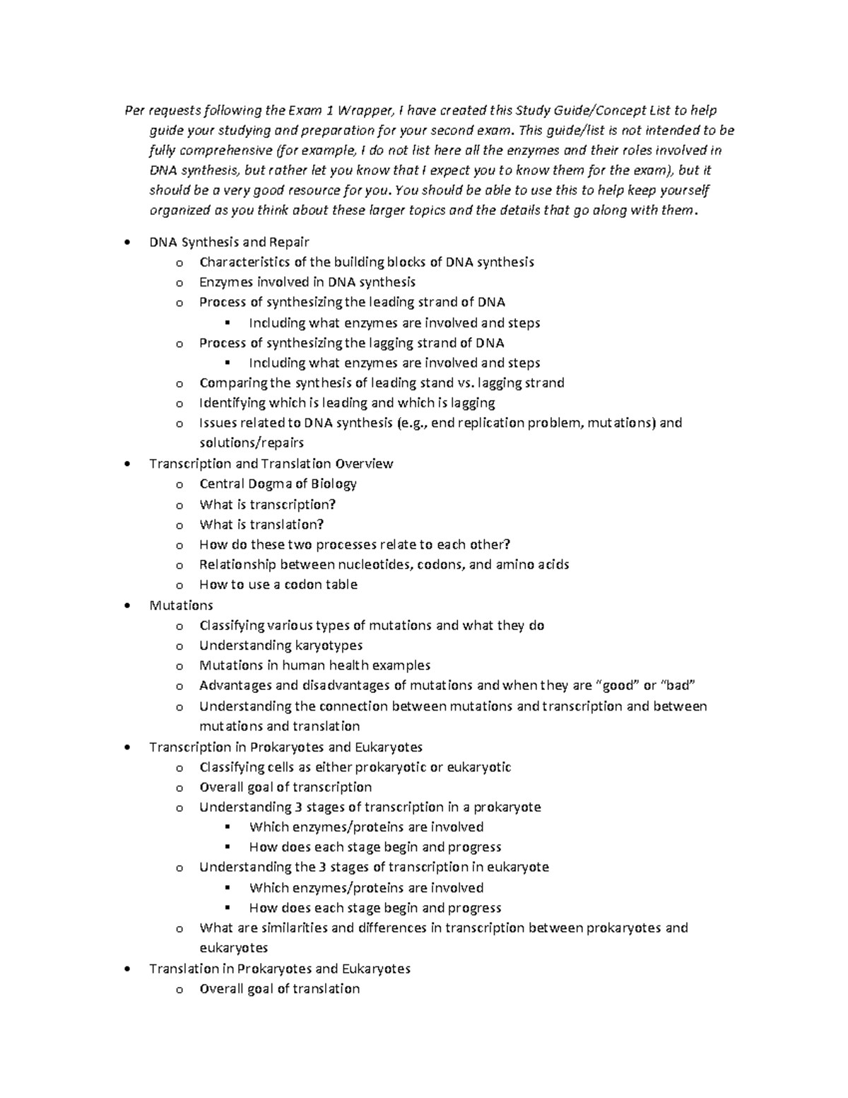 Biology 101: Exam 2 Study Guide & Key Concepts for Success - Studocu