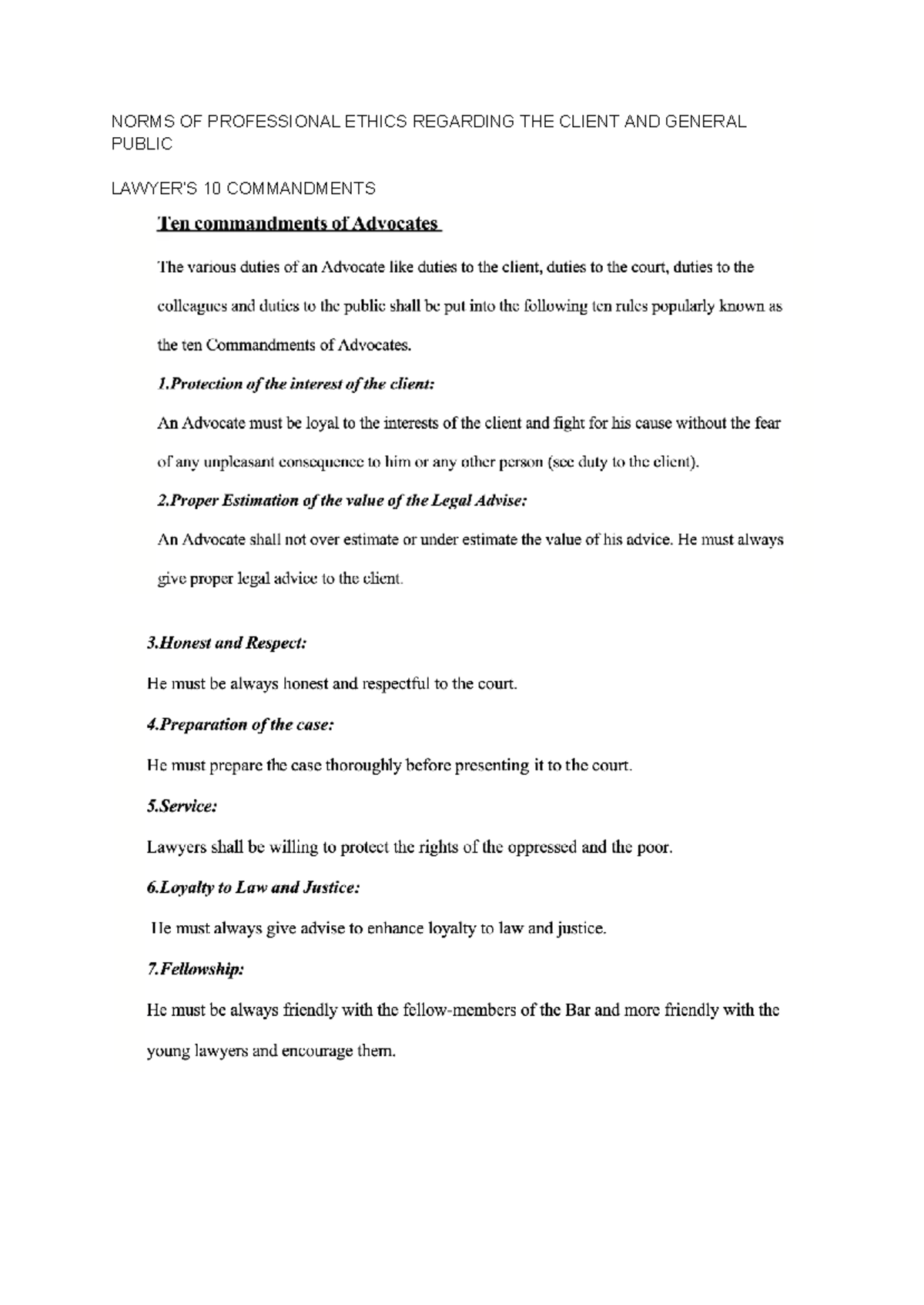 10 commandments - very interesting - Public international law - NORMS ...