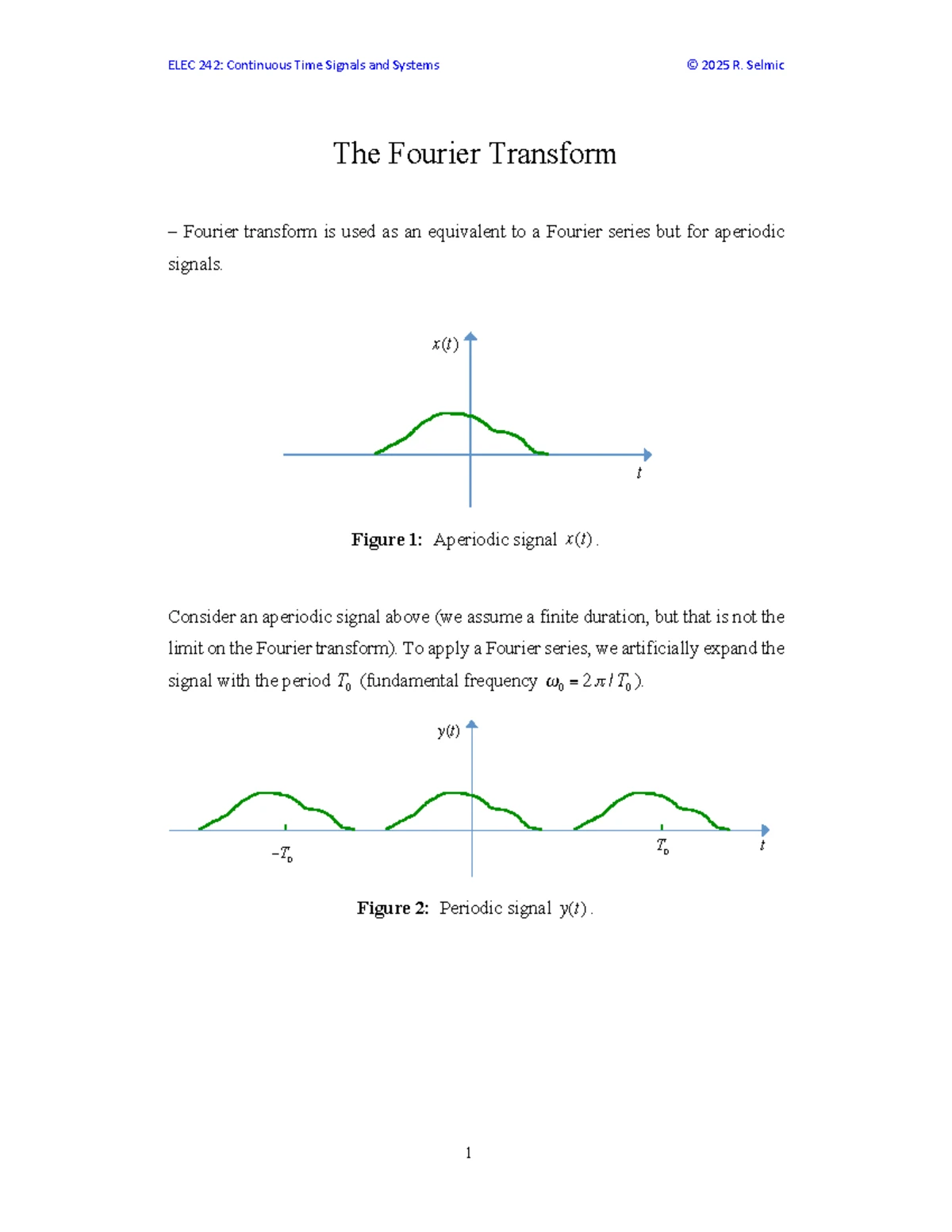 Intro to Signals Part I (Lecture 1) - Introduction to Signals Signals ...