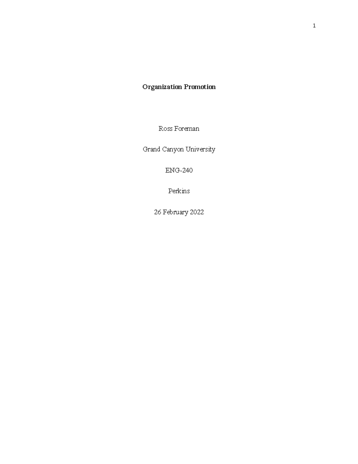ENG-240 Organization Promotion Essay: Strategies & Recommendations ...