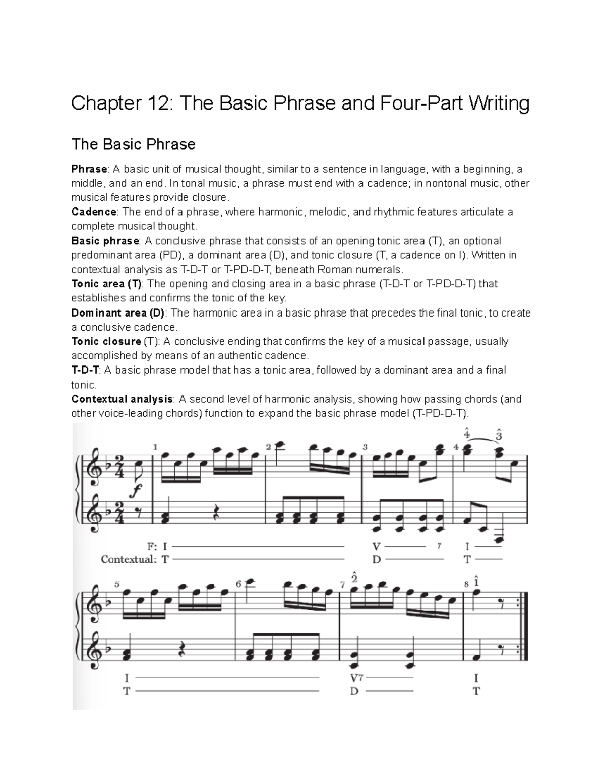 Harmonic Development and Phrase Expansion; Ch. 12-15 Notes - Studocu